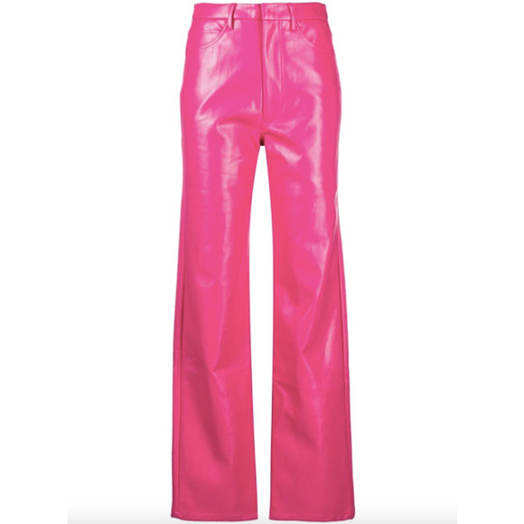 ROTATE Birger Christensen 'Rotie' Monogram Faux Leather Pink Pants - Picture 9 of 14